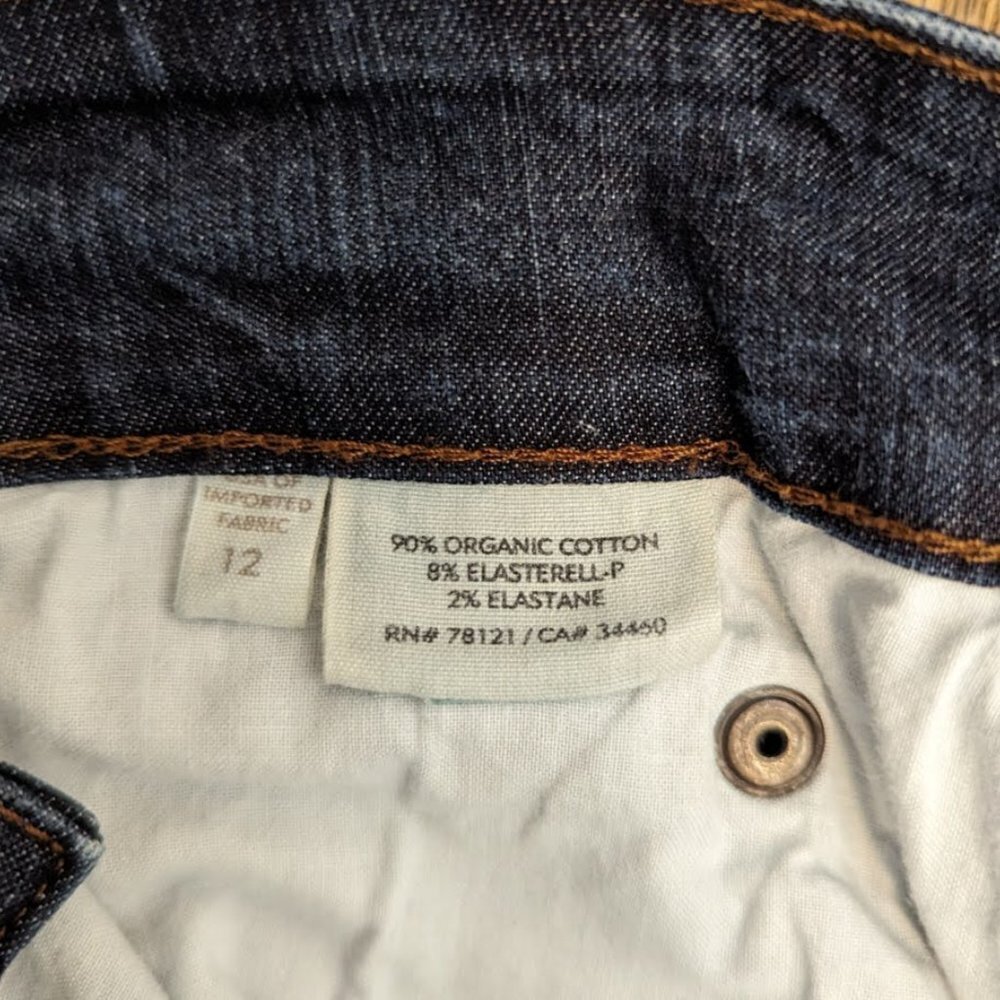 Eileen Fisher Organic Cotton Stretch Straight Ankle Jean Size 12 - Picture 6 of 6